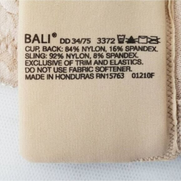 Bali Classic Support Bra 34DD NEW Smoothing Cool Comfort Cream - Picture 7 of 11
